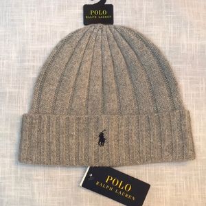 Brand New Polo Ralph Lauren Gray Wool Knit Hat